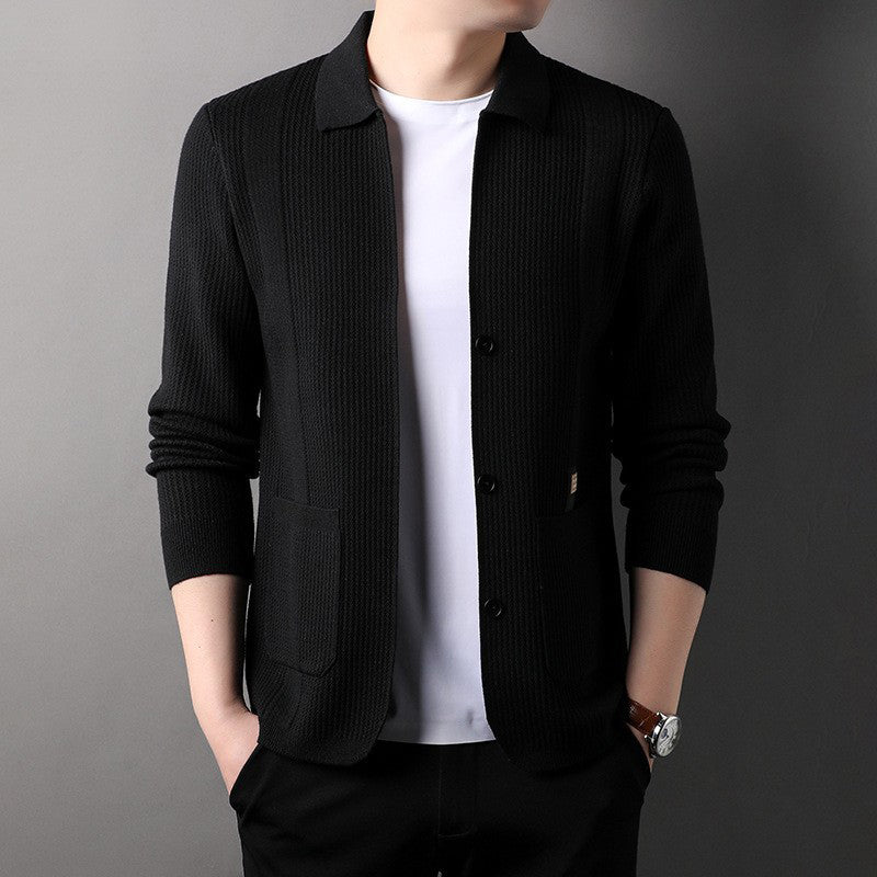 🔥2025 New products🔥Men's Lapel Knitted Long Sleeve Coat