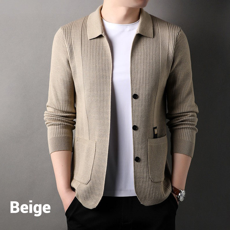 🔥2025 New products🔥Men's Lapel Knitted Long Sleeve Coat