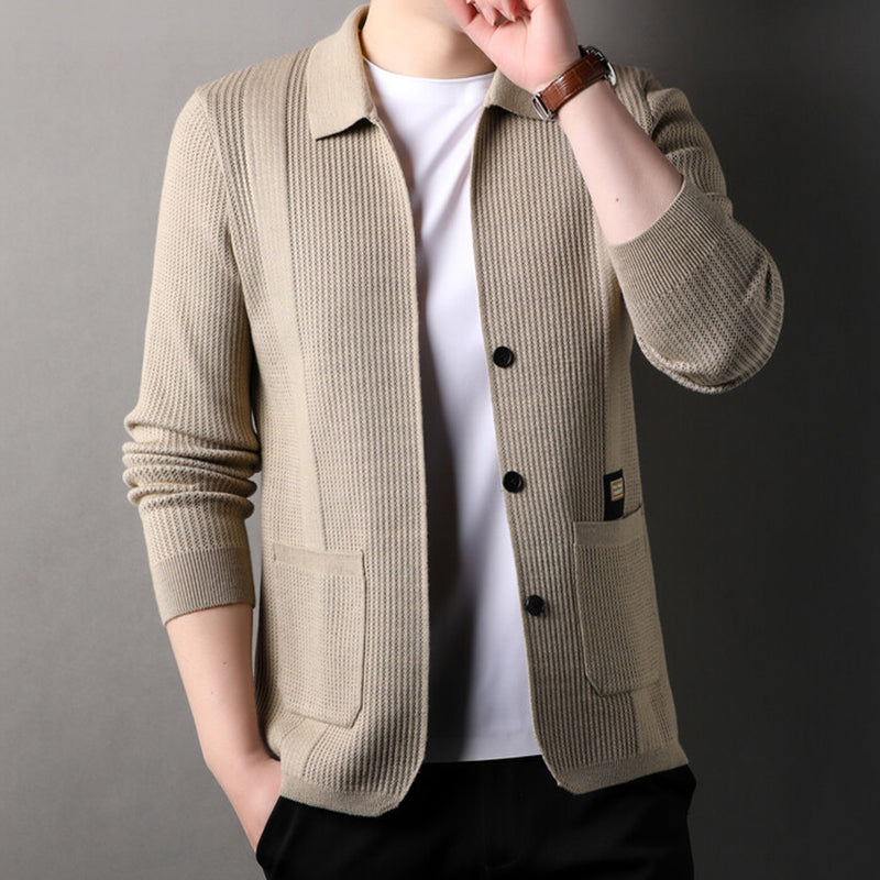 🔥2025 New products🔥Men's Lapel Knitted Long Sleeve Coat