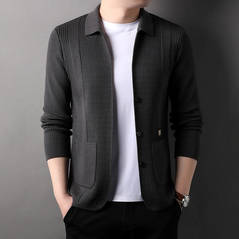 🔥2025 New products🔥Men's Lapel Knitted Long Sleeve Coat
