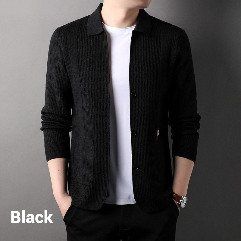 🔥2025 New products🔥Men's Lapel Knitted Long Sleeve Coat