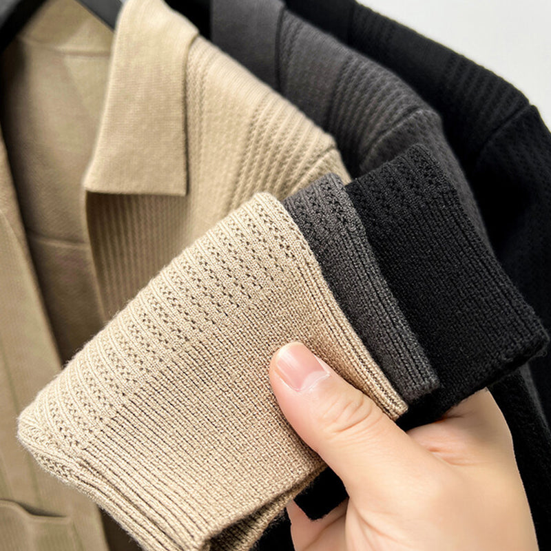 🔥2025 New products🔥Men's Lapel Knitted Long Sleeve Coat