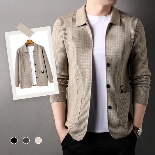 🔥2025 New products🔥Men's Lapel Knitted Long Sleeve Coat