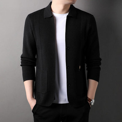 🔥2025 New products🔥Men's Lapel Knitted Long Sleeve Coat