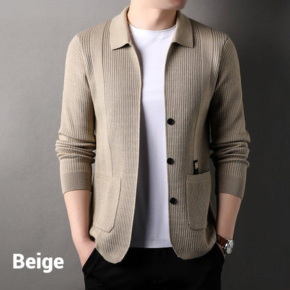 🔥2025 New products🔥Men's Lapel Knitted Long Sleeve Coat